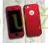 360° kryt Mate silikónový iPhone 5/5S/SE - červený
